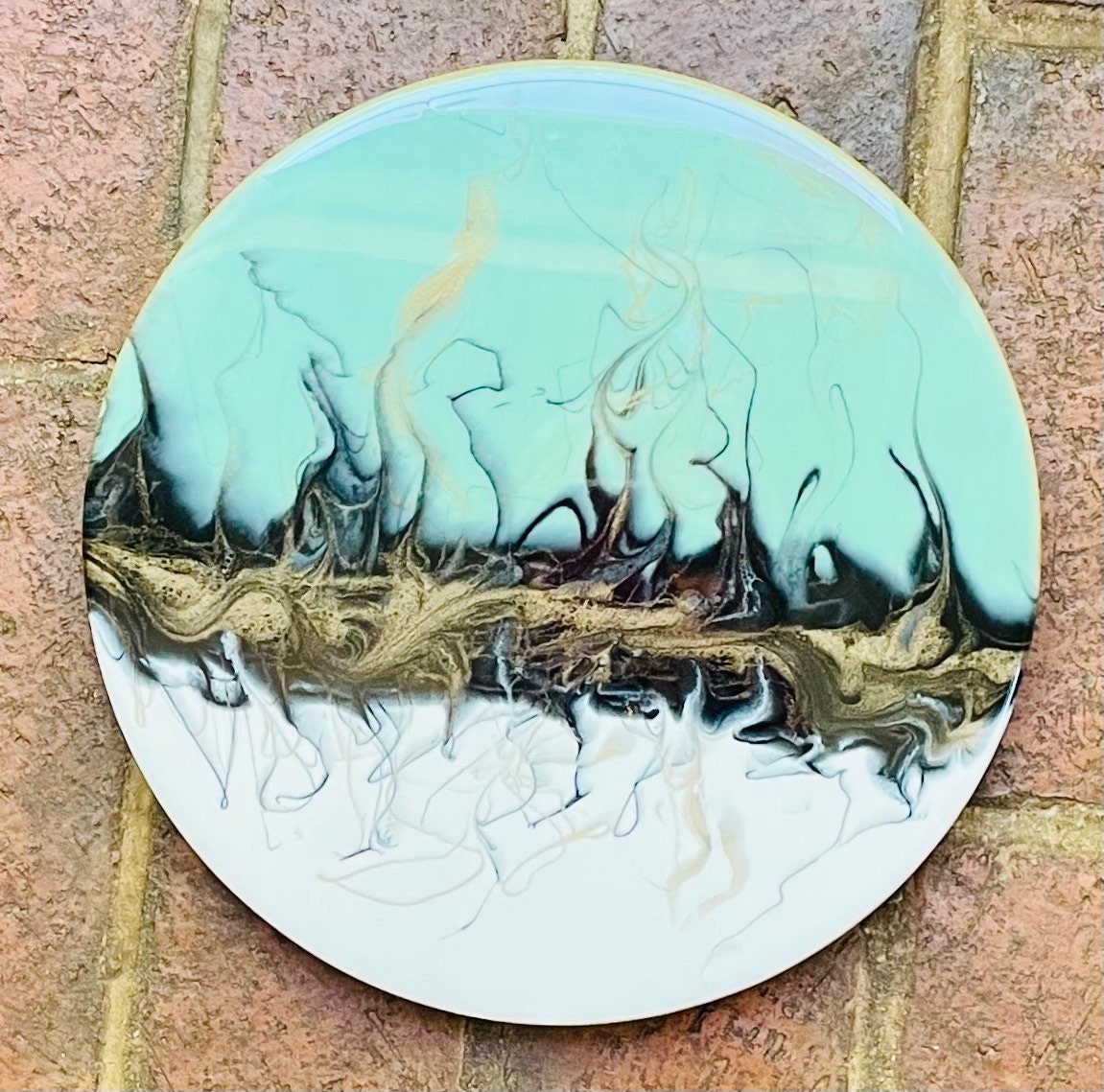 Blue Lazy Susan, Hand Poured Food Safe Epoxy Resin on Bamboo, Geode Art,  Geode Epoxy Resin, Housewarming Gift, Functional Art. 