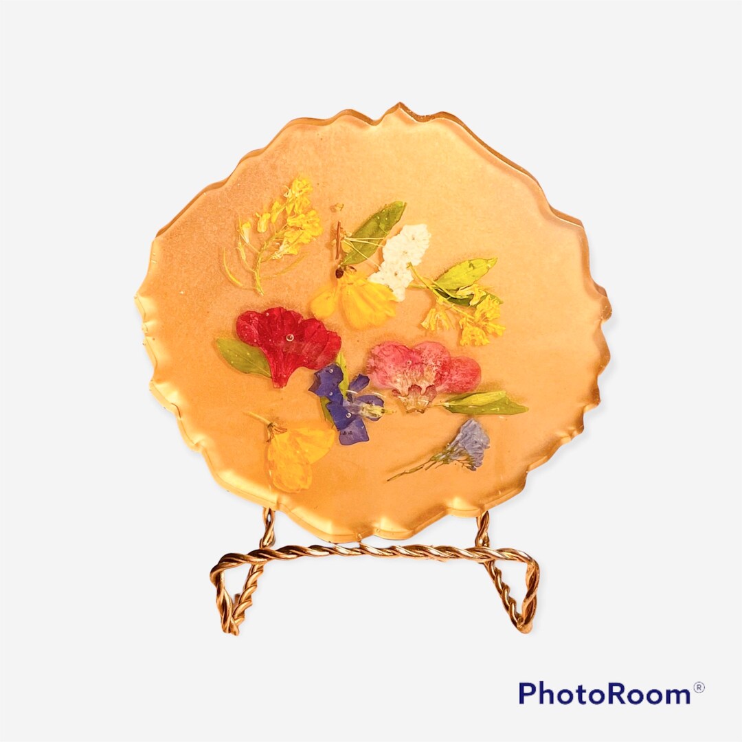 Business Card Holder With Dried Flowers Place Card Holder Etsy