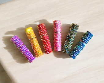 Atomizador de perfume mini con diamantes de imitación: pulverizador de viaje recargable (5 ml)