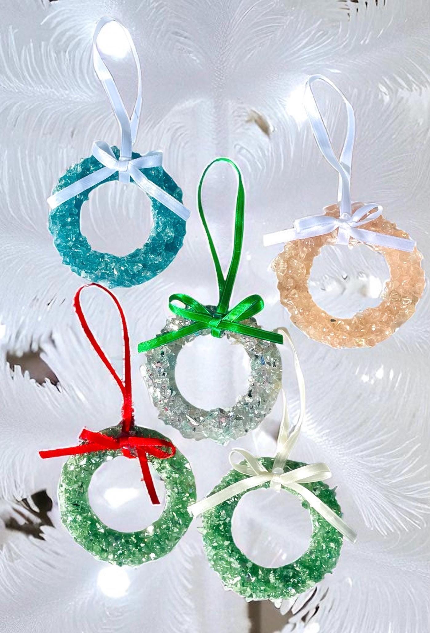 Silver and blue glass ornaments - Etsy 日本