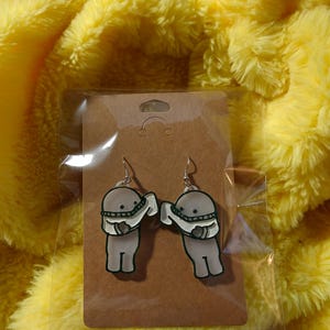 Glow-in-the-Dark Smiski Earrings: 3D Printed Figurine Jewelry