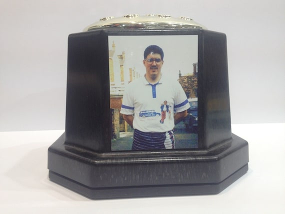 Custom Tribute Any Photo /& Text Personalised Memorial Grave Flower Vase /& Pot