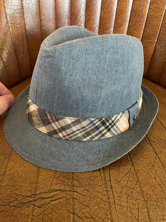 Best Price! Vintage Stetson Blue Chambray Linen L… - image 2