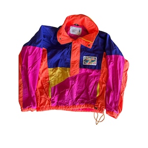 Vintage Fera Skiwear Medium Neon Windbreaker Pullover