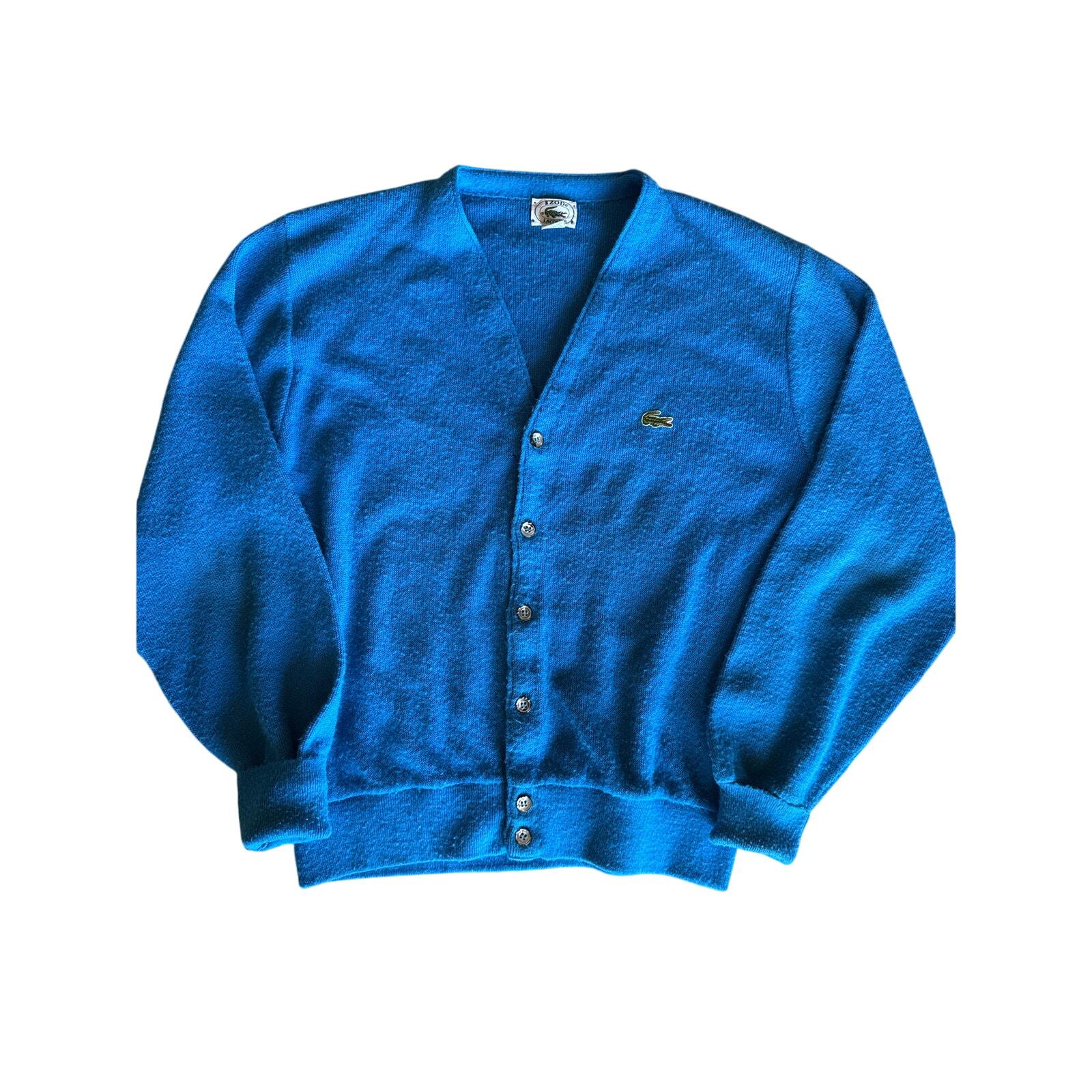 70'S Lacoste IZOD Acrylic Knit Cardigan Made in USA Men's M