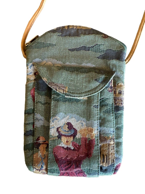 Vintage Tapestry Golf Cottage Core Crossbody Bag