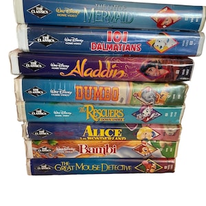Disney Black Diamond Collection Eight including The Little Mermaid Banned Cover Artwork, Bambi, 101 Dalmatians, and Aladdin