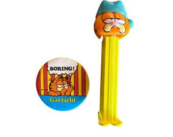 Garfield Pez vintage et Garfield Button 1978