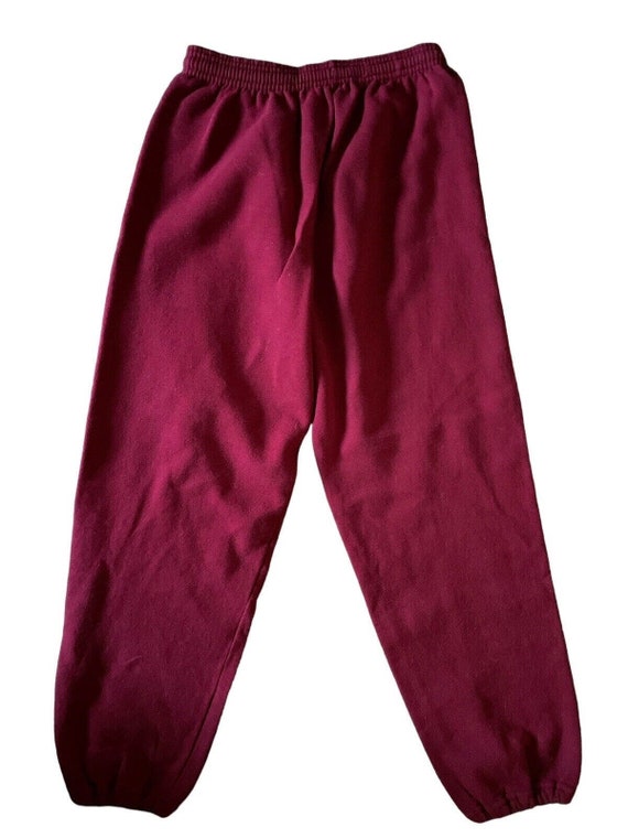 Jerzees VTG USA Made Red Medium Jogger Sweats Dra… - image 3