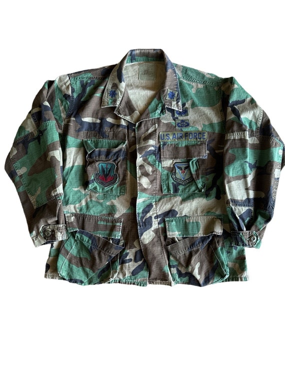 Vintage US Air Force Patched Woodland Camo Medium Short Field 