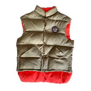 Vintage★COMFY Goose Down Vest USA リバーシブル Vintage Comfy Goose Down Vest Medium Mens Blue Beige