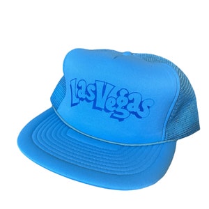 True Vintage Las Vegas Powder Blue SnapBack Trucker Hat