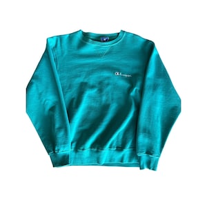 Vintage Champion USA Made L Teal Green Crewneck Sweatshirt