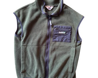 Vintage Campmor USA Made Forest Green Medium Fleece Full Zip Vest Outerwear