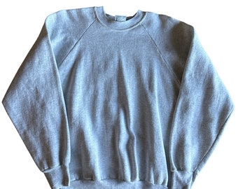 Vintage Oneita Large USA Made Heather Gray Crewneck Sweatshirt