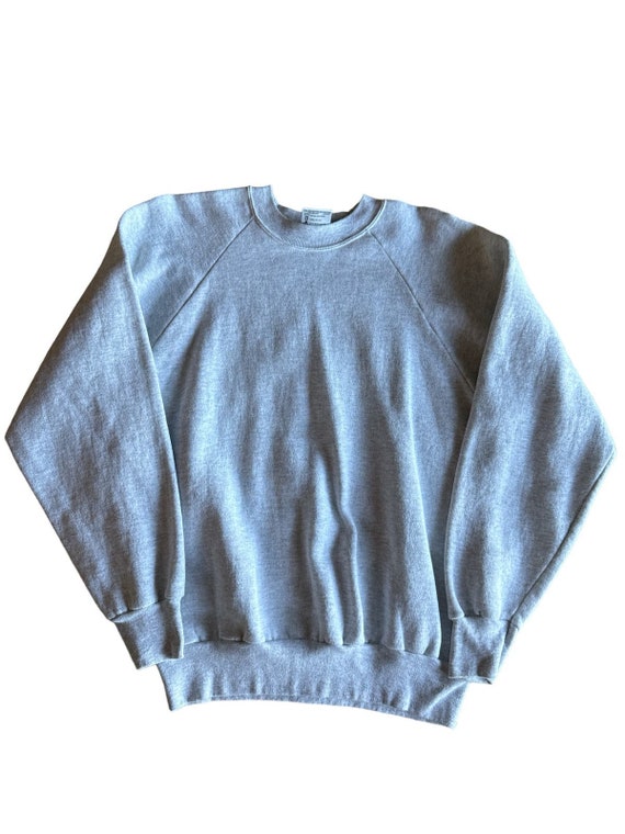 Vintage Oneita Large USA Made Heather Gray Crewnec