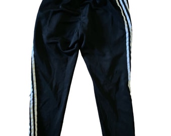 Price Reduced! Adidas Small Black Joggers with White Stripes