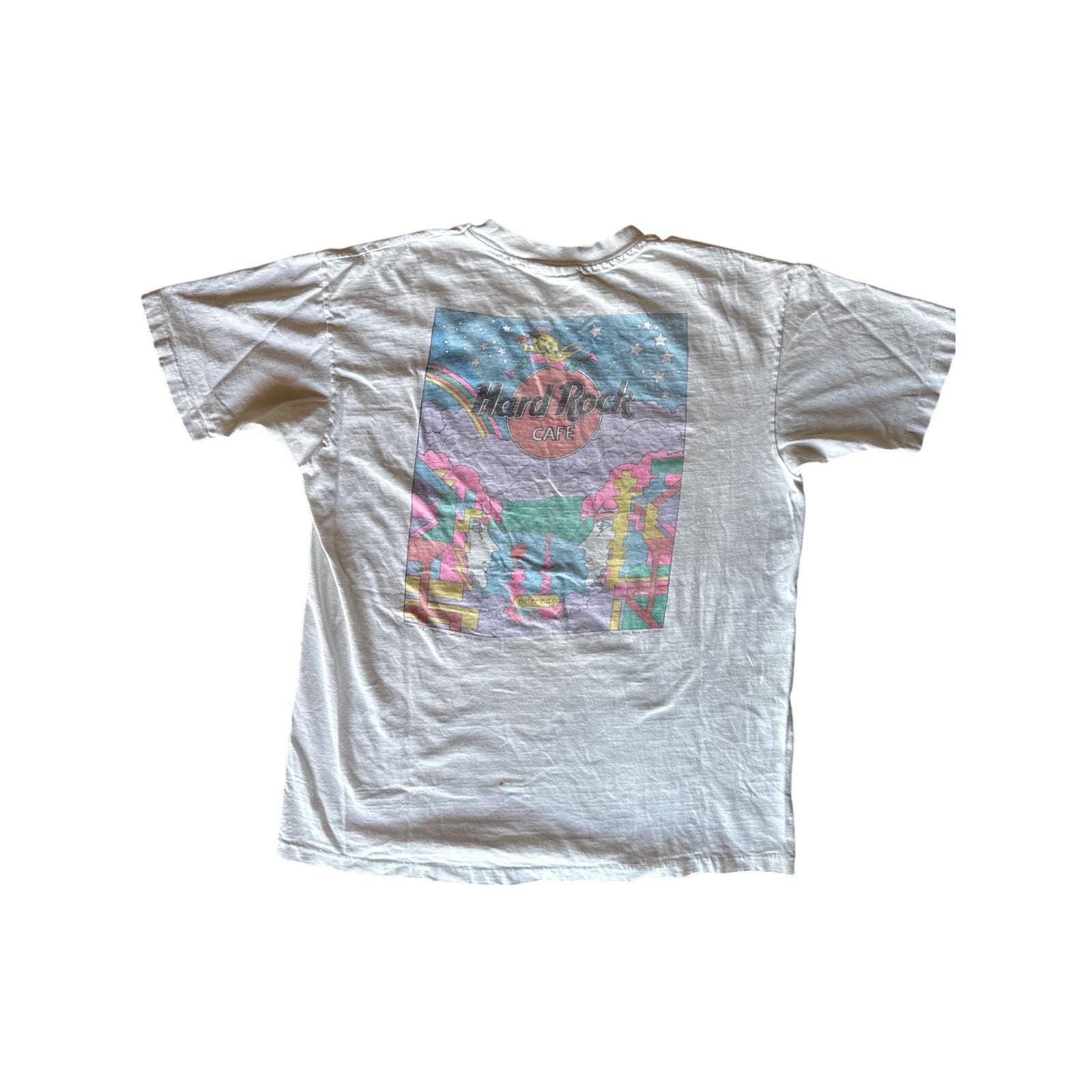 T-shirt Vintage Hard Rock Cafe 1990 - Collection Signature Peter Max - Taille XL Homme - Occasion Parfait état