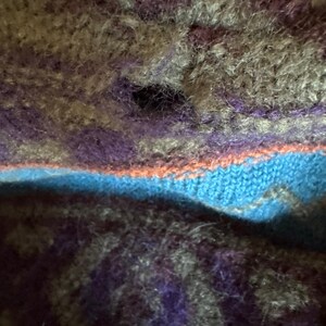 Vintage American Eagle Outfitters USA Made L Wool Green Blue Purple Sweater image 5