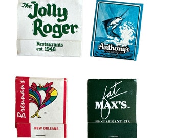 Vintage Restaurant Matchbooks Lot of 24 Variety of Designs Partial to Unstruck