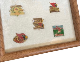 Price Reduced! True Vintage Phoenix Cardinals Framed Football Pins Collection