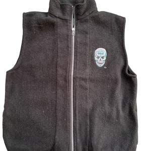 True Vintage and Rare 1998 WWF Wrestling Stone Cold Steve Austin Embroidered Heavyweight Fleece Large Full Zip Vest