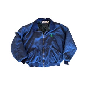 VTG Dunbrooke Workwear USA Made Faded Blue Canvas L Saginaw Bomber Jacket