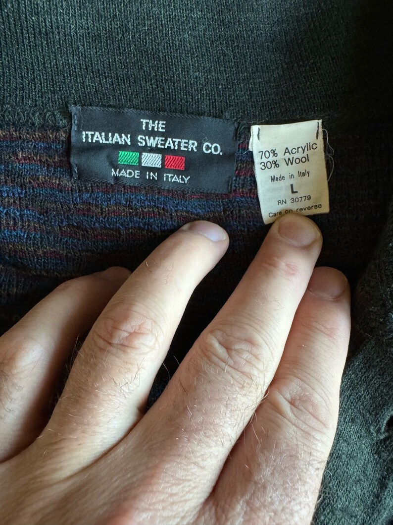 VTG the Italian Swester Co. Italian Made L L Collared 1/4 Button Argyle ...