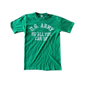 VTG Army “Be All You Can Be” USA Made Single Stitched Youth M Artex Green Tee