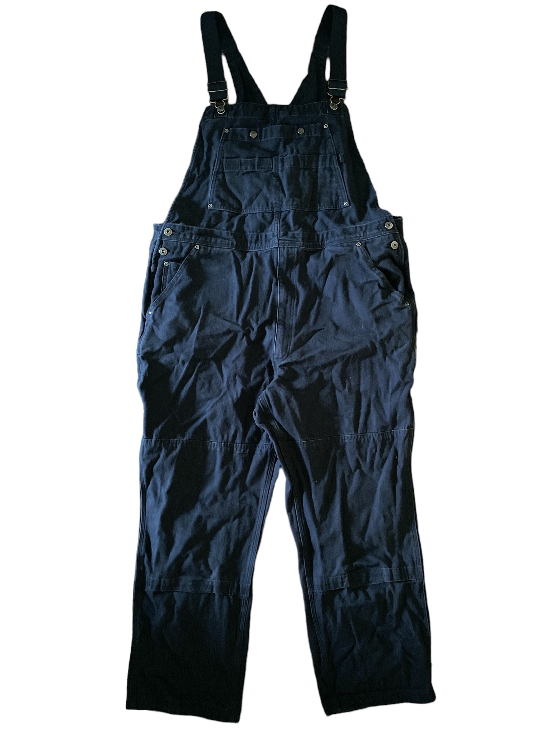 DULUTH TRADING CO. Womens Denim Carpenter Bib Overalls Jeans S x