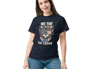 T-shirt classique unisexe bleu marine pour femmes We The Cat