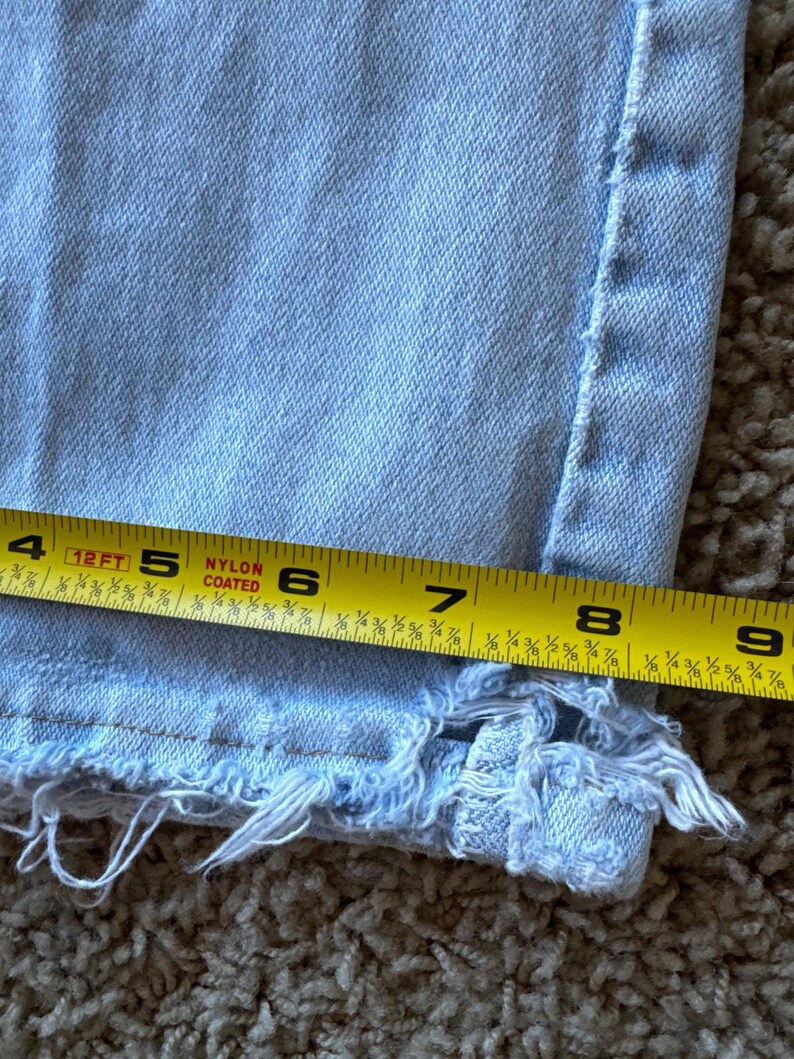 Vintage Wrangler USA Made 36x34 Tagged Light Wash Denim Blue Jeans imagem 10