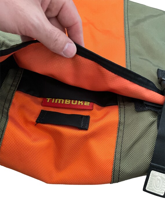 True Vintage Timbuk2 Olive Green and Orange Crossbody Satchel 