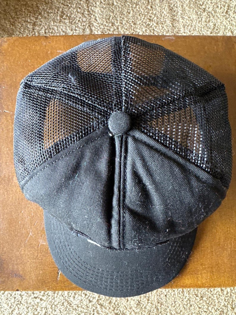 vintage CAT Patch Caterpillar noir sur noir USA Made OSFA Snapback Trucker Hat image 2