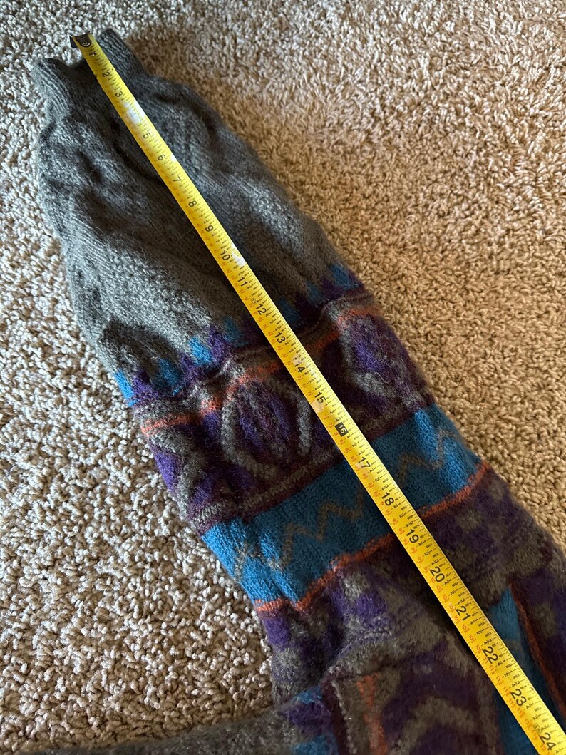 Vintage American Eagle Outfitters USA Made L Wool Green Blue Purple Sweater image 8