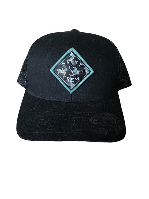 Salty Crew Black OSFA Trucker Snapback Hat with Em