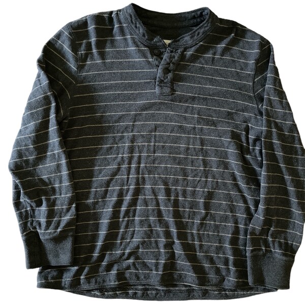 Price Reduced! Eddie Bauer Gray on Gray Horizontal Striped Long Sleeve XL Thermal Henly Shirt