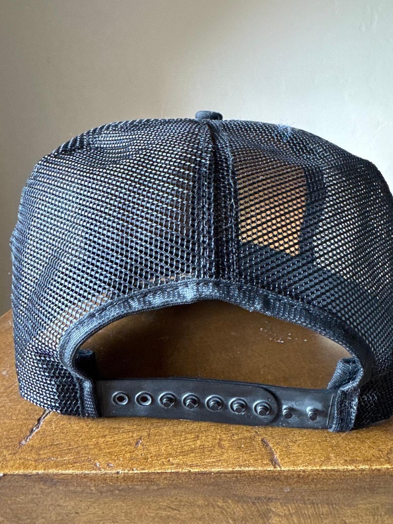 vintage CAT Patch Caterpillar noir sur noir USA Made OSFA Snapback Trucker Hat image 4