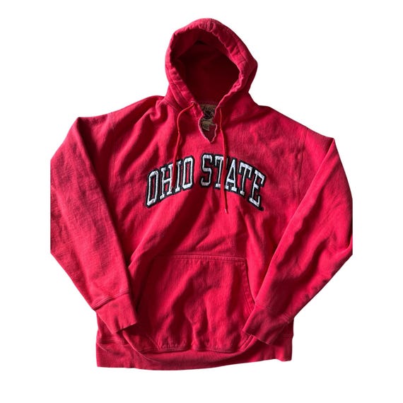 Vintage Ohio State U Buckeyes Steve & Barry’s L Red Reverse Weave Hoodie