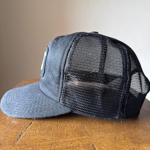 vintage CAT Patch Caterpillar noir sur noir USA Made OSFA Snapback Trucker Hat image 3