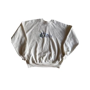 Vintage White Embroidered XL Canada Crewneck Made in Canada