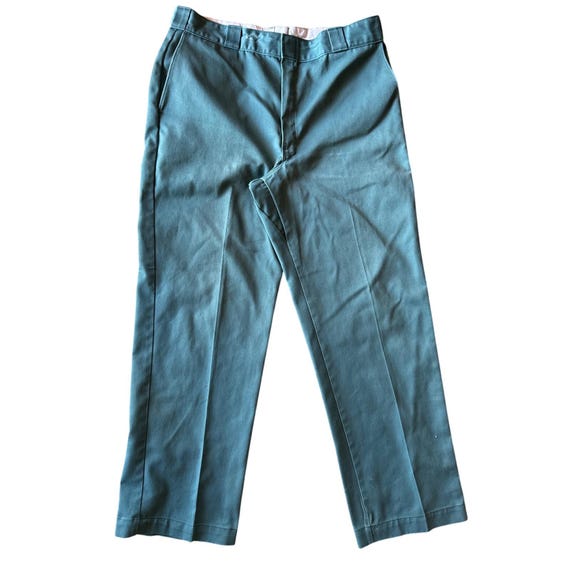 Vintage Dickies 874 W09066 USA Made 37x32 Rare Faded Steel Green
