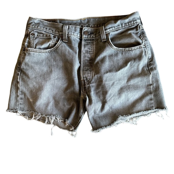 Levis 501 Gray Wash Cutoff Jean Shorts 33W x 5L