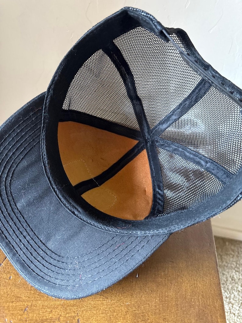vintage CAT Patch Caterpillar noir sur noir USA Made OSFA Snapback Trucker Hat image 5