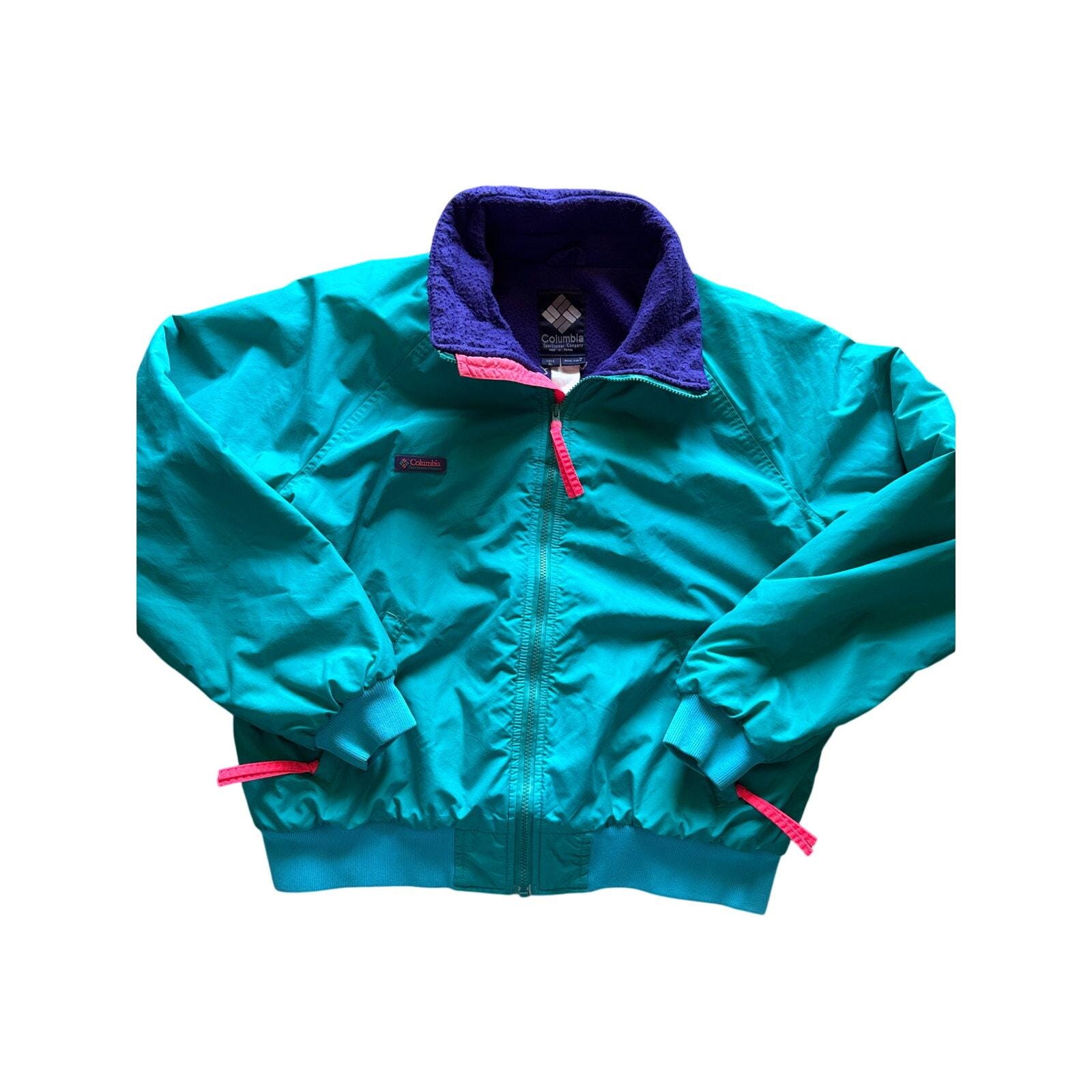 Veste Columbia Bomber Matelassée Polaire – Années 1990, Vert Mousse, Taille L