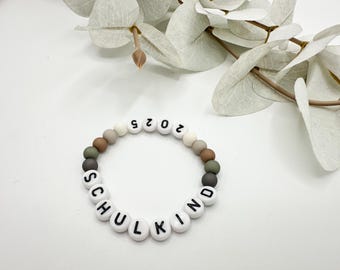 Schoolchild bracelet gift, first day of school, boy, first grade, school cone, beaded bracelet, start of school 2025