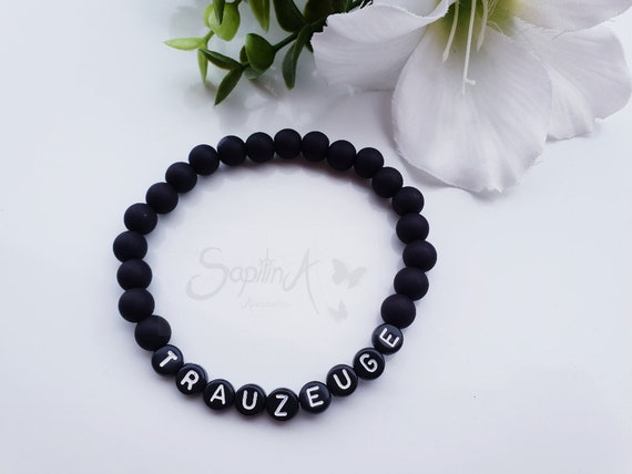 Trauzeuge fragen willst du mein Trauzeuge werden Hochzeit wedding Armband Groomsman Gastgeschenk Perlenarmband Namensarmband Braut