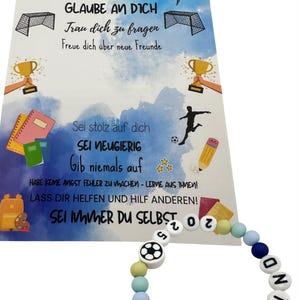 Schulkind Armband Geschenke zur Einschulung 2025 Junge erste Klasse Schultüte Fußball Armband mit Karte