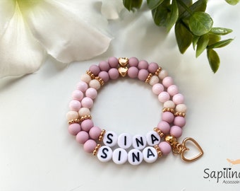 Mom Daughter Bracelet Mother Daughter Bracelet | Set birth partner bracelet baby newborn baby bracelet initials wedding friends name bracelet