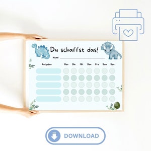 Reward chart reward plan Montessori dinosaur dinos kindergarten child